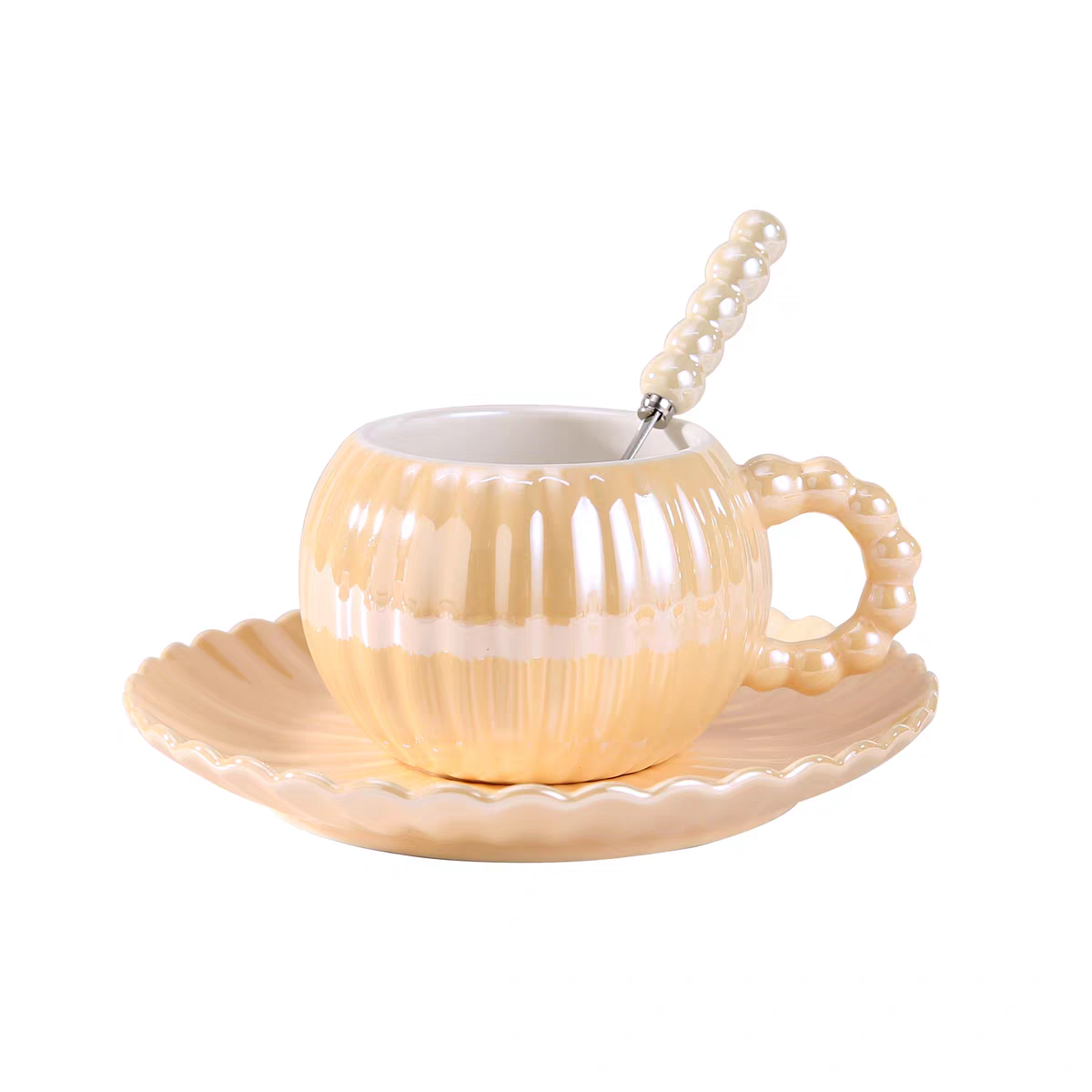 Marine pearl ceramic cup