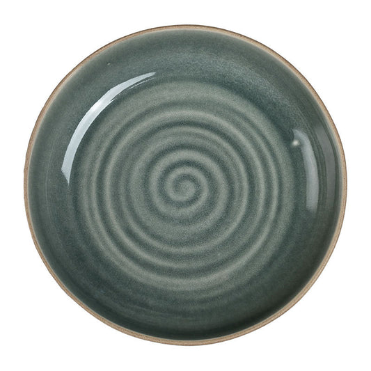 Threaded design reactive glaze bowl