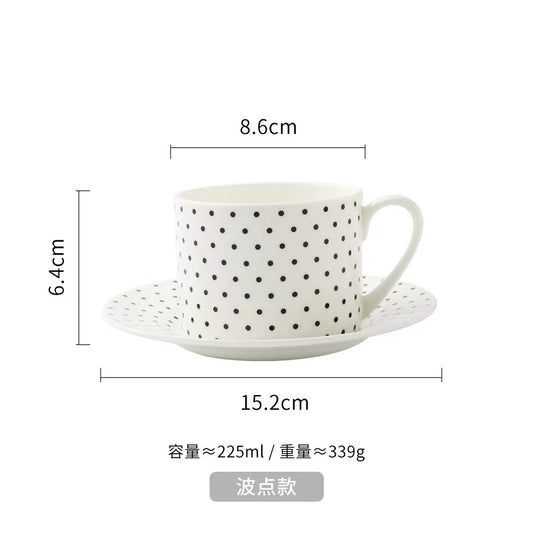 Black and white striped coffee set